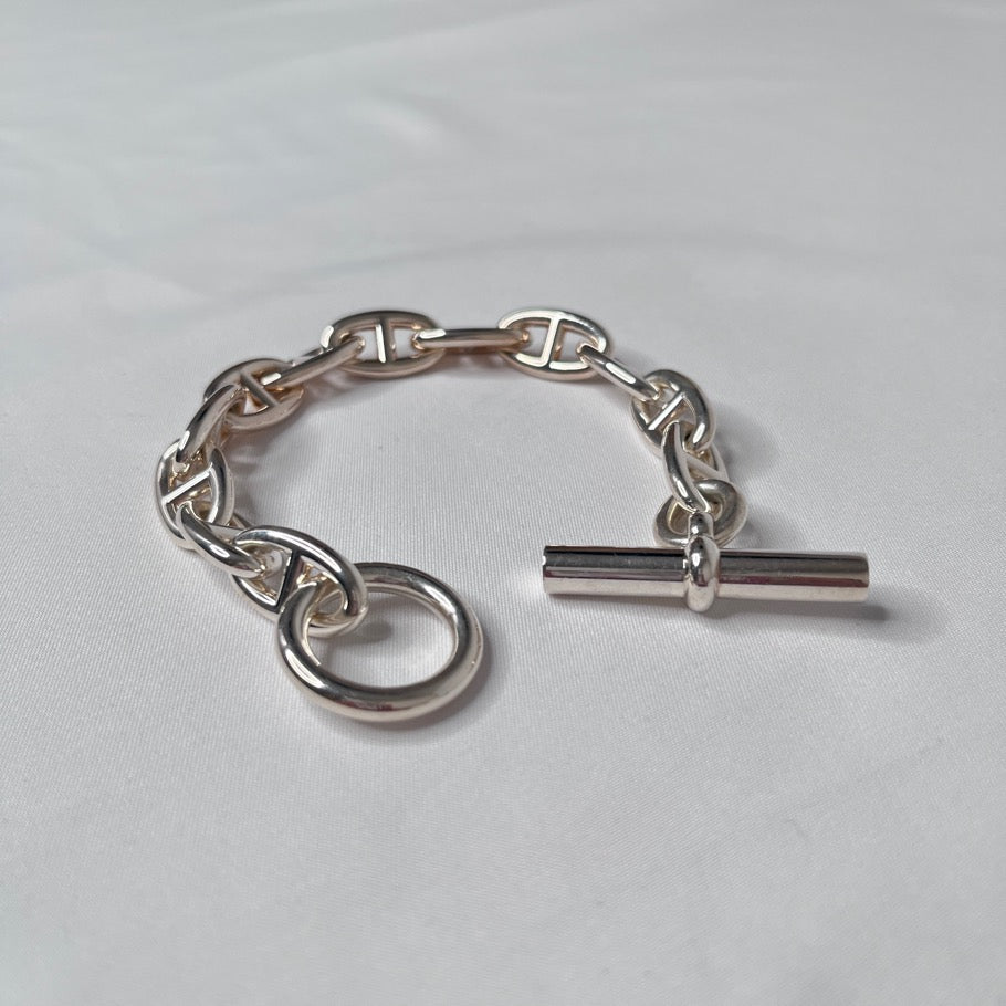 HERMES Chaine d'Ancre GM 12 Silver Bracelet Size ONE SIZE
