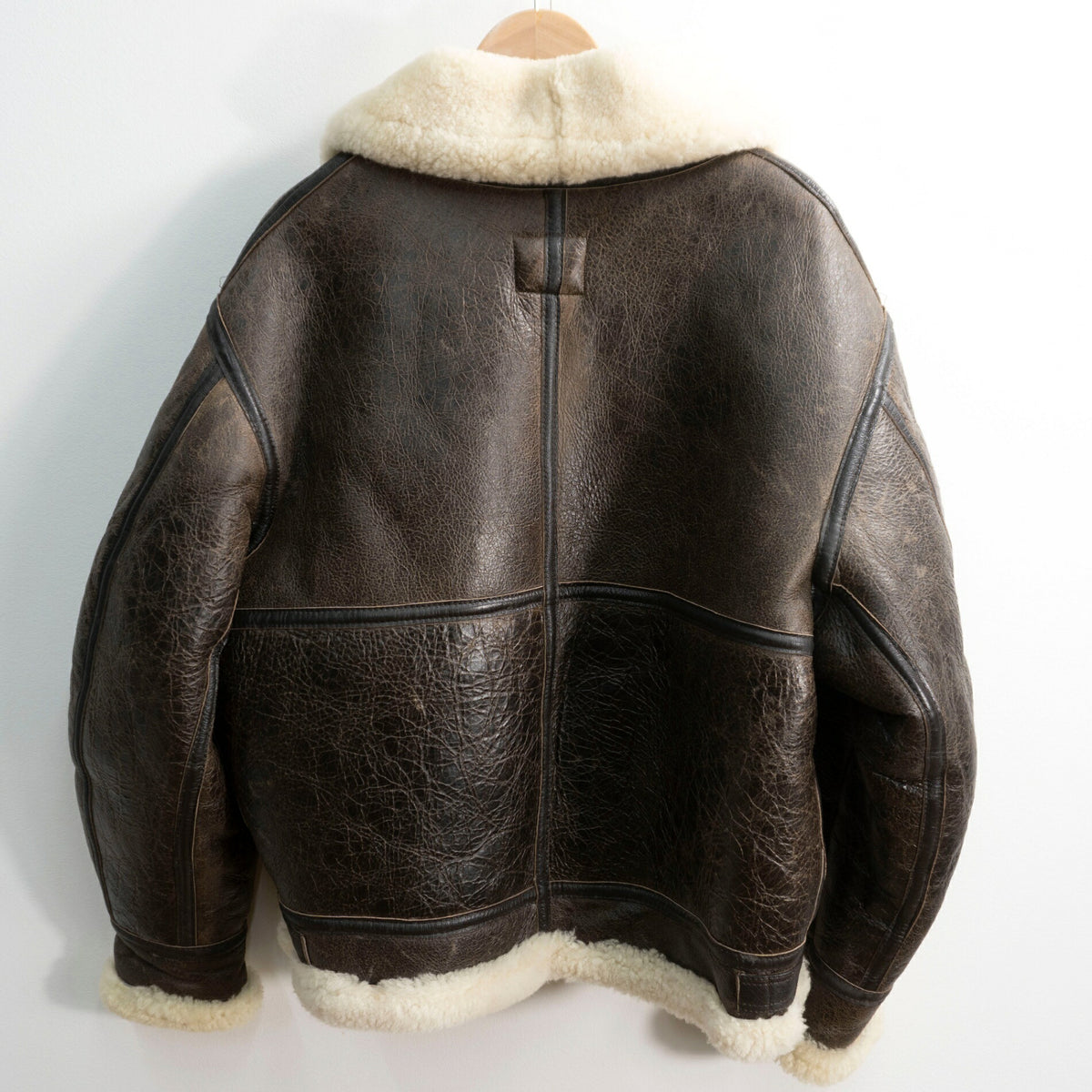 AVIREX B-3 Shearling Bomber Jacket Brown Size 42