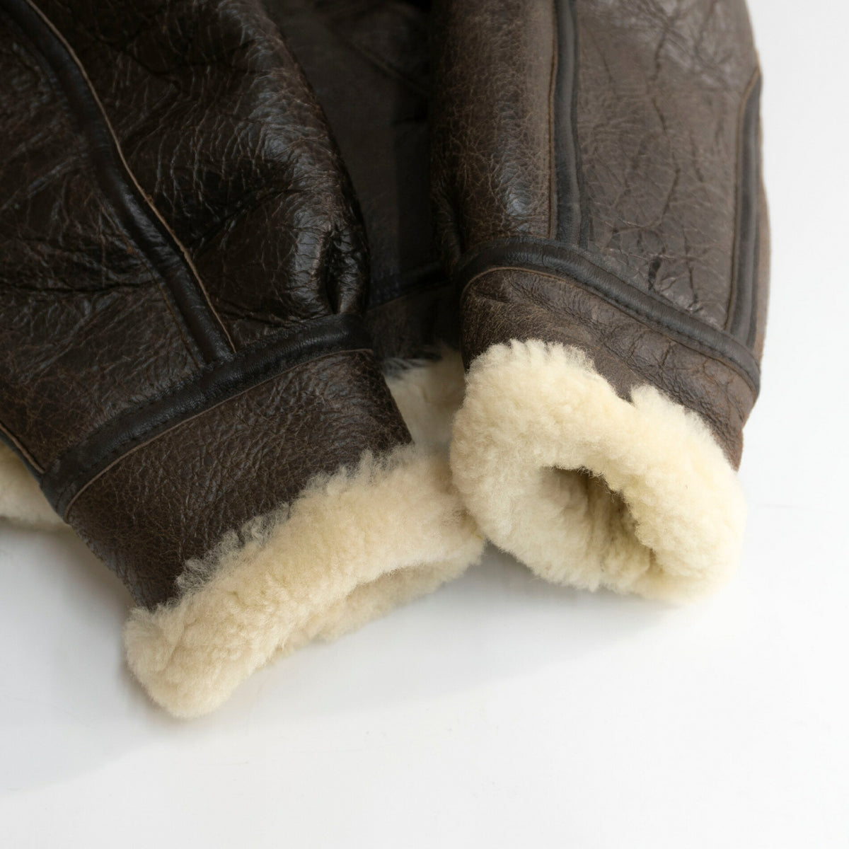 AVIREX B-3 Shearling Bomber Jacket Brown Size 42