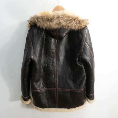FREEDOM B-7 Mouton Shearling Alaskan Coat Brown Size M