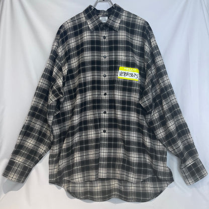 VETEMENTS My Name Is Flannel Check Shirt Black Size M