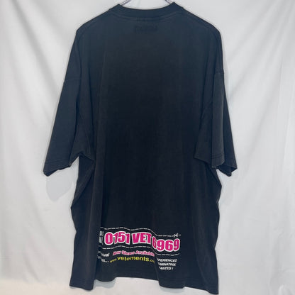 VETEMENTS Dominatrix Hotline Oversized T-Shirt Black Size M