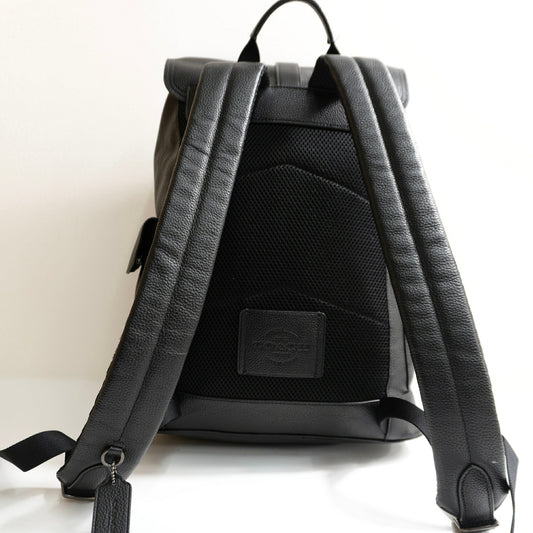 COACH Hudson Leather Backpack Black
