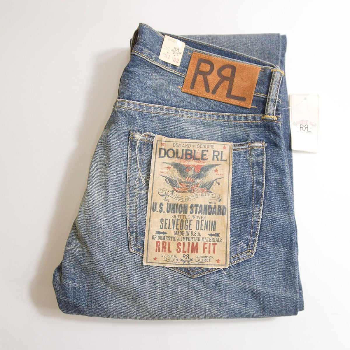 RRL x MEMPHIS SLIM FIT JEANS Vintage Wash Denim Jeans Size 31×32