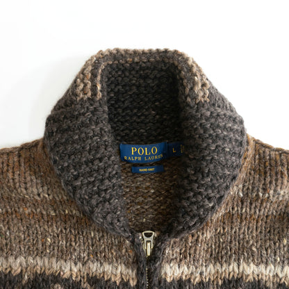 POLO RALPH LAUREN Handknit Shawl Collar Size L