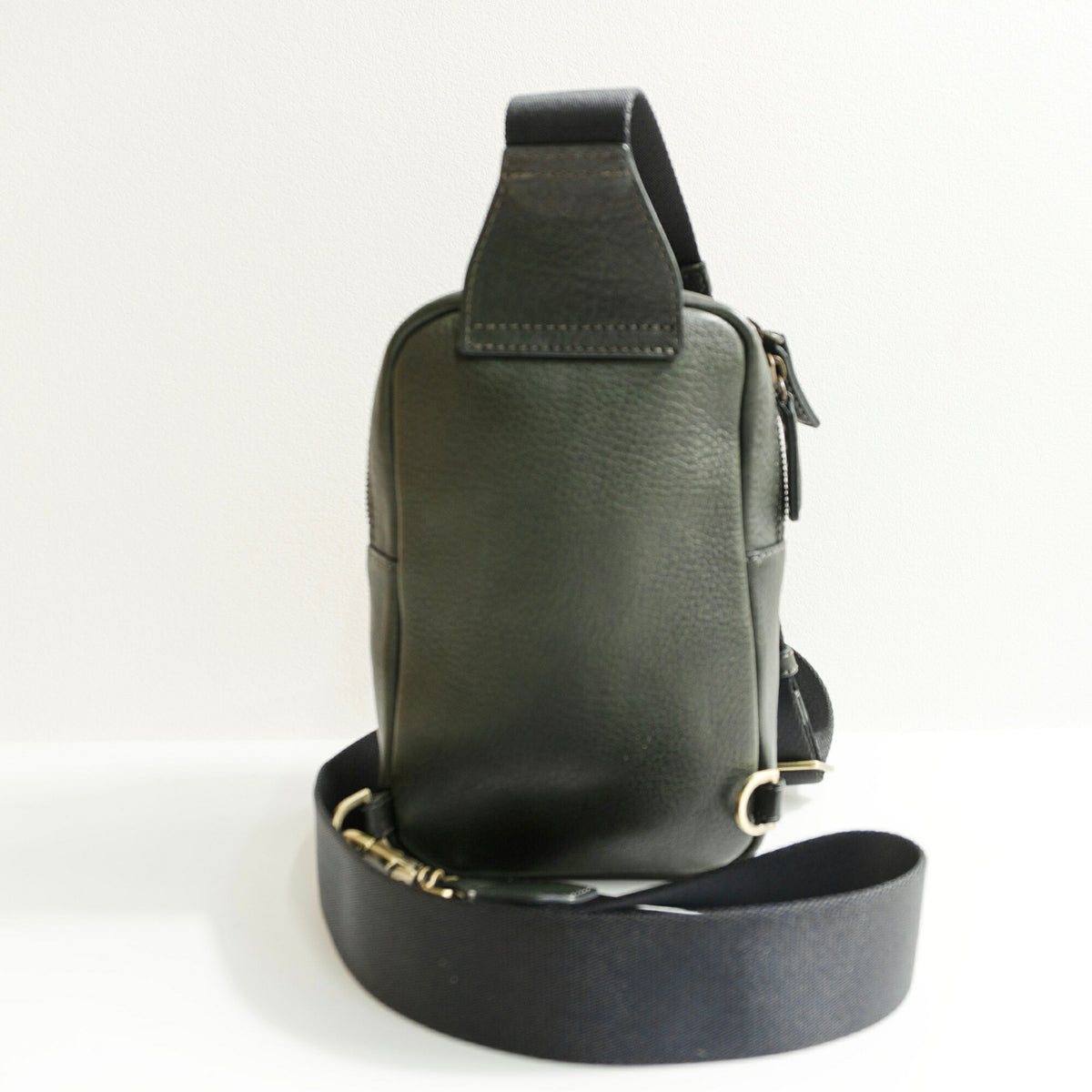 Tsuchiya Kaban Tone Oil Nume Leather Crossbody Bag Green