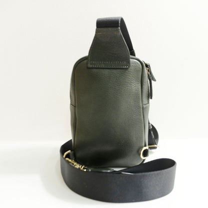 Tsuchiya Kaban Tone Oil Nume Leather Crossbody Bag Green