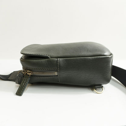 Tsuchiya Kaban Tone Oil Nume Leather Crossbody Bag Green