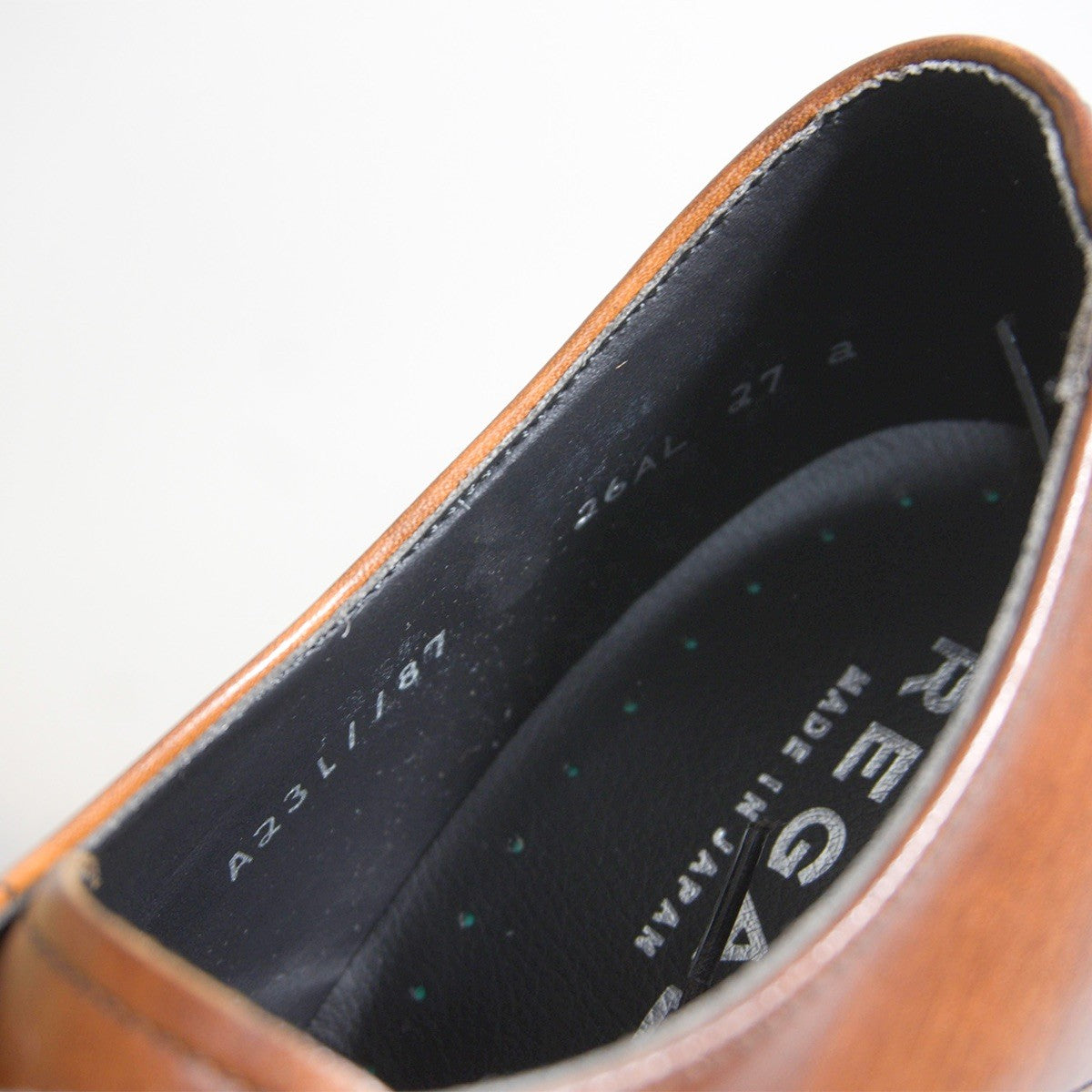 REGAL Brown Straight Tip Leather Shoes Size 27