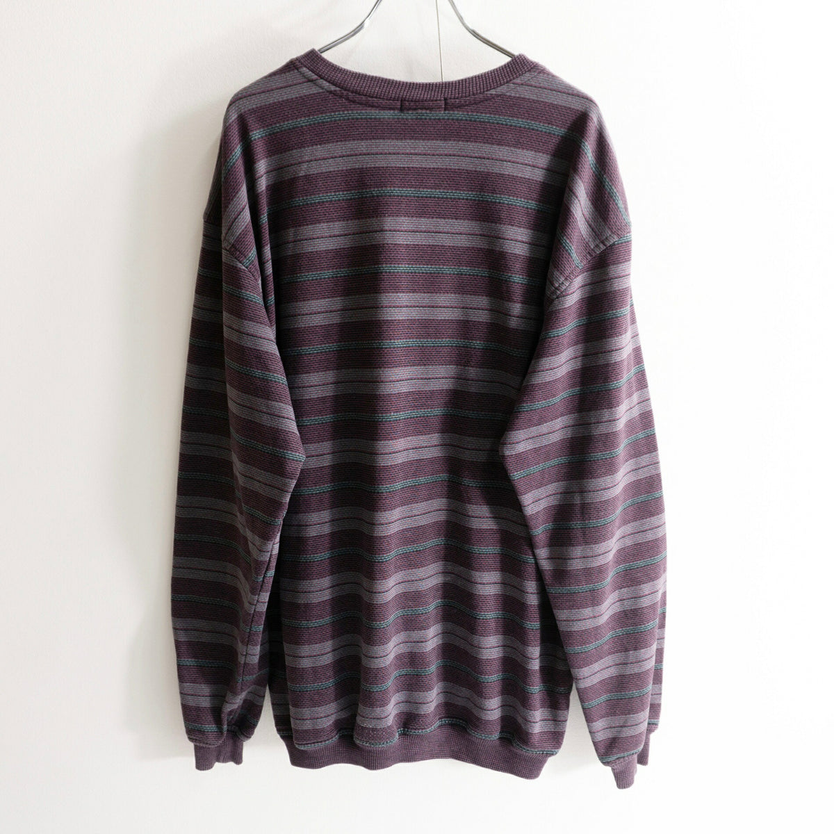 OLD STUSSY 80s SS Link Cotton Stripe Sweatshirt Size XL
