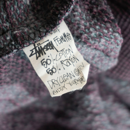 OLD STUSSY 80s SS Link Cotton Stripe Sweatshirt Size XL