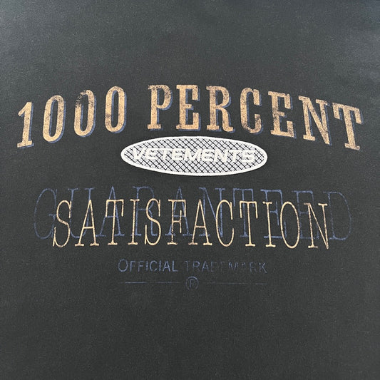 VETEMENTS 24SS 1000 Percent T-Shirt Black Size XS