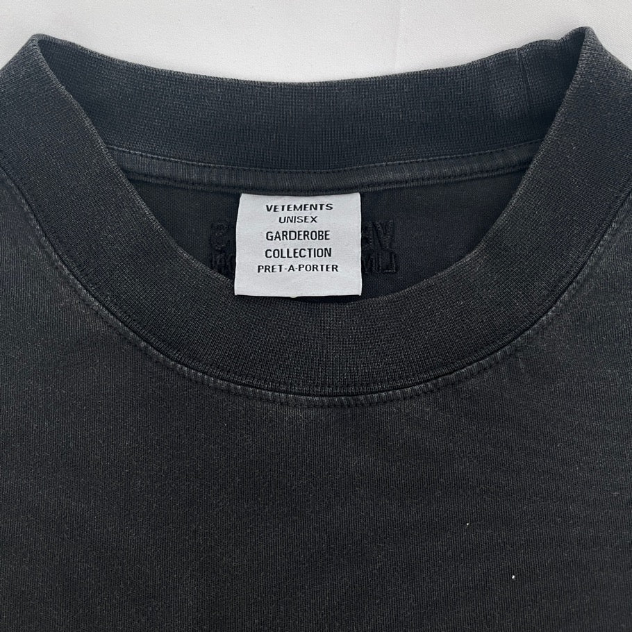 VETEMENTS 24SS 1000 Percent T-Shirt Black Size XS