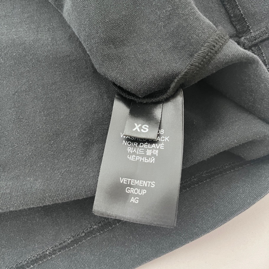 VETEMENTS 24SS 1000 Percent T-Shirt Black Size XS