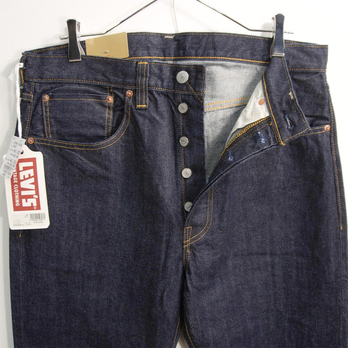 LEVI'S VINTAGE CLOTHING 47501 501XX Big E Denim Size 34×32