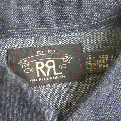 RRL Indigo Buffalo Denim Western Shirt Concho Size S
