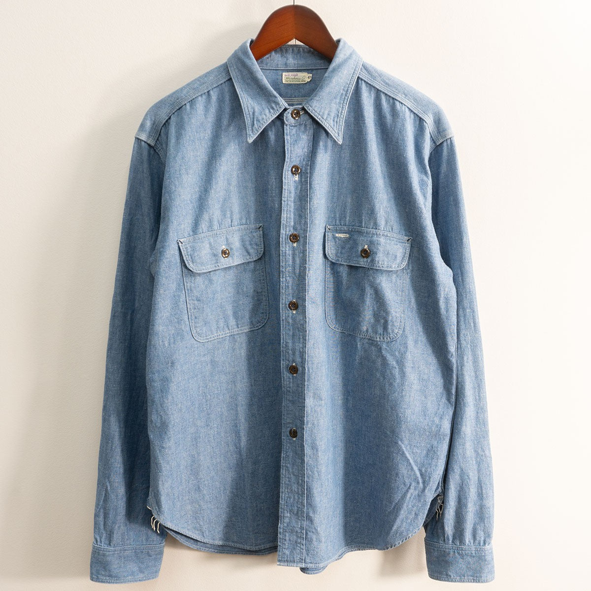 WAREHOUSE Duck Digger Gusseted Chambray Shirt Size 42
