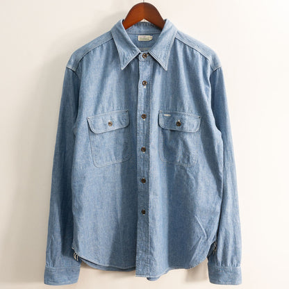 WAREHOUSE Duck Digger Gusseted Chambray Shirt Size 42