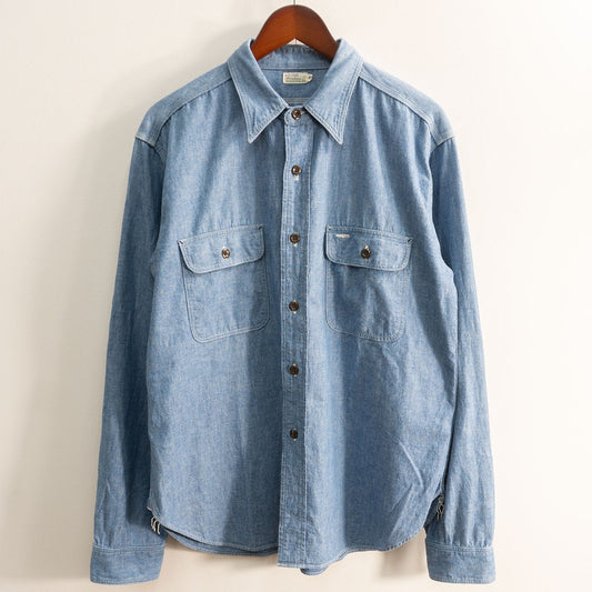 WAREHOUSE Duck Digger Gusseted Chambray Shirt Size 42