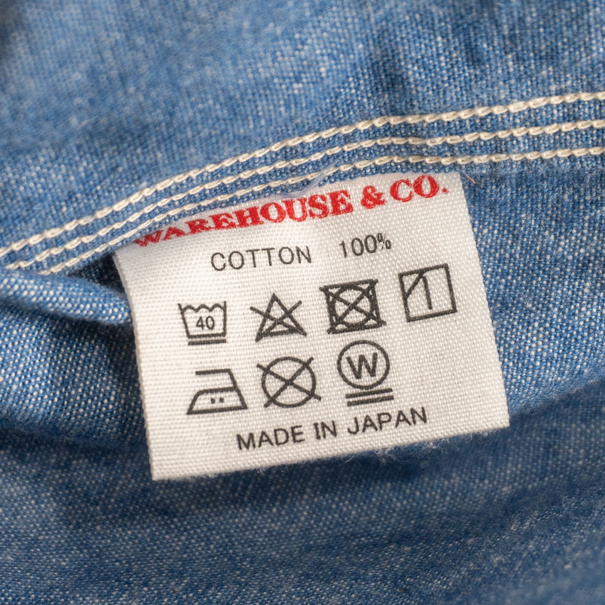 WAREHOUSE Duck Digger Gusseted Chambray Shirt Size 42