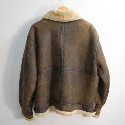 WIND ARMOR B-3 Shearling Sheepskin Bomber Jacket Size LL