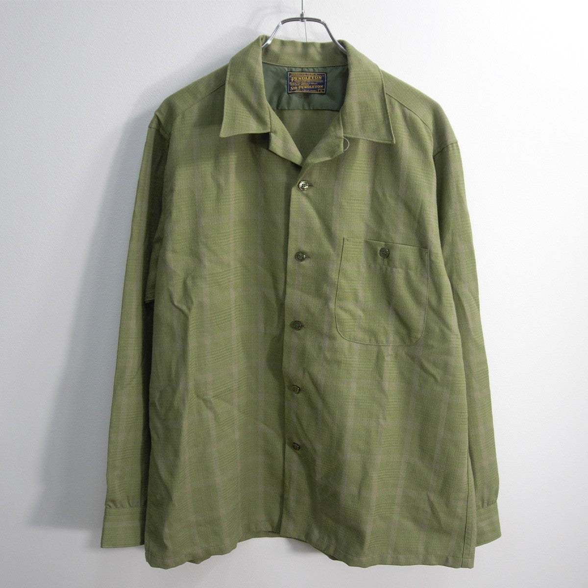 SIR PENDLETON 50s Open Collar Wool Boxy Shirt Size L