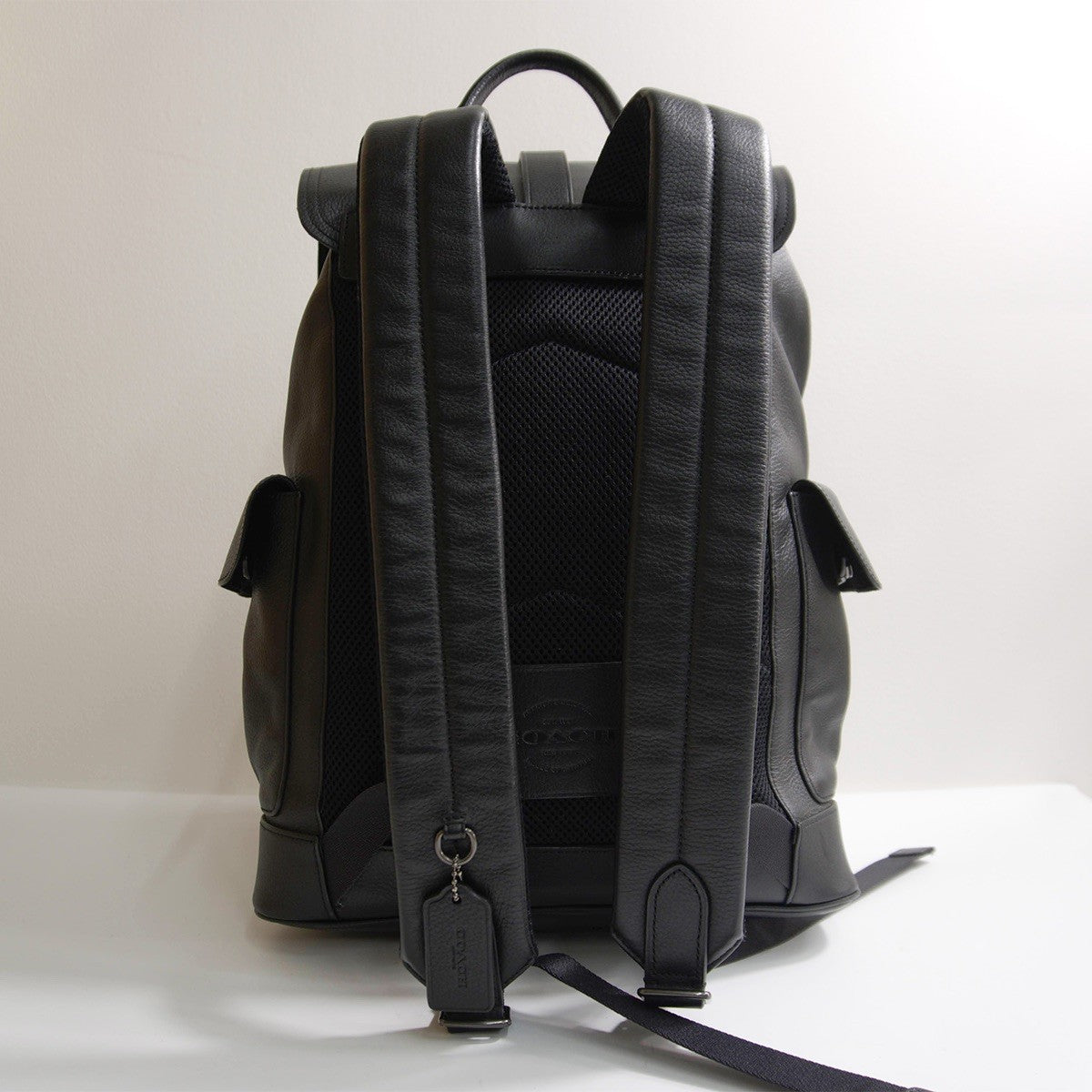 COACH Hudson Leather Backpack Black