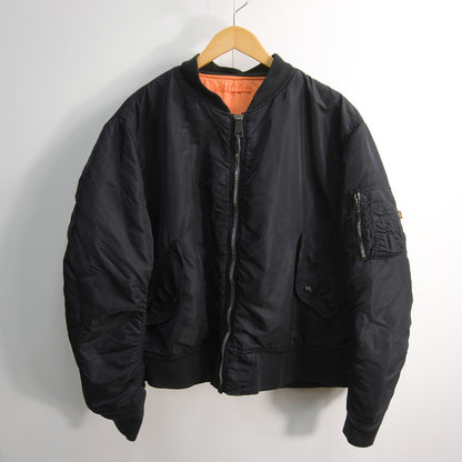 ALPHA INDUSTRIES MA-1 Nylon Bomber Jacket Black USA Size XL
