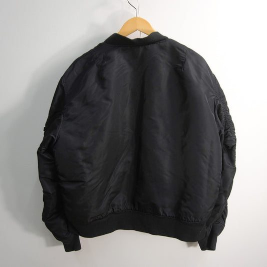 ALPHA INDUSTRIES MA-1 Nylon Bomber Jacket Black USA Size XL