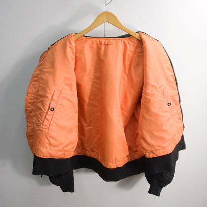 ALPHA INDUSTRIES MA-1 Nylon Bomber Jacket Black USA Size XL