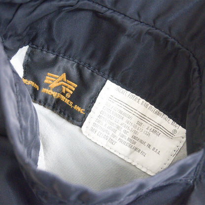 ALPHA INDUSTRIES MA-1 Nylon Bomber Jacket Black USA Size XL