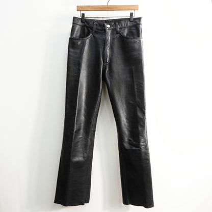 KADOYA Black Thick Cowhide Leather Pants Size 33