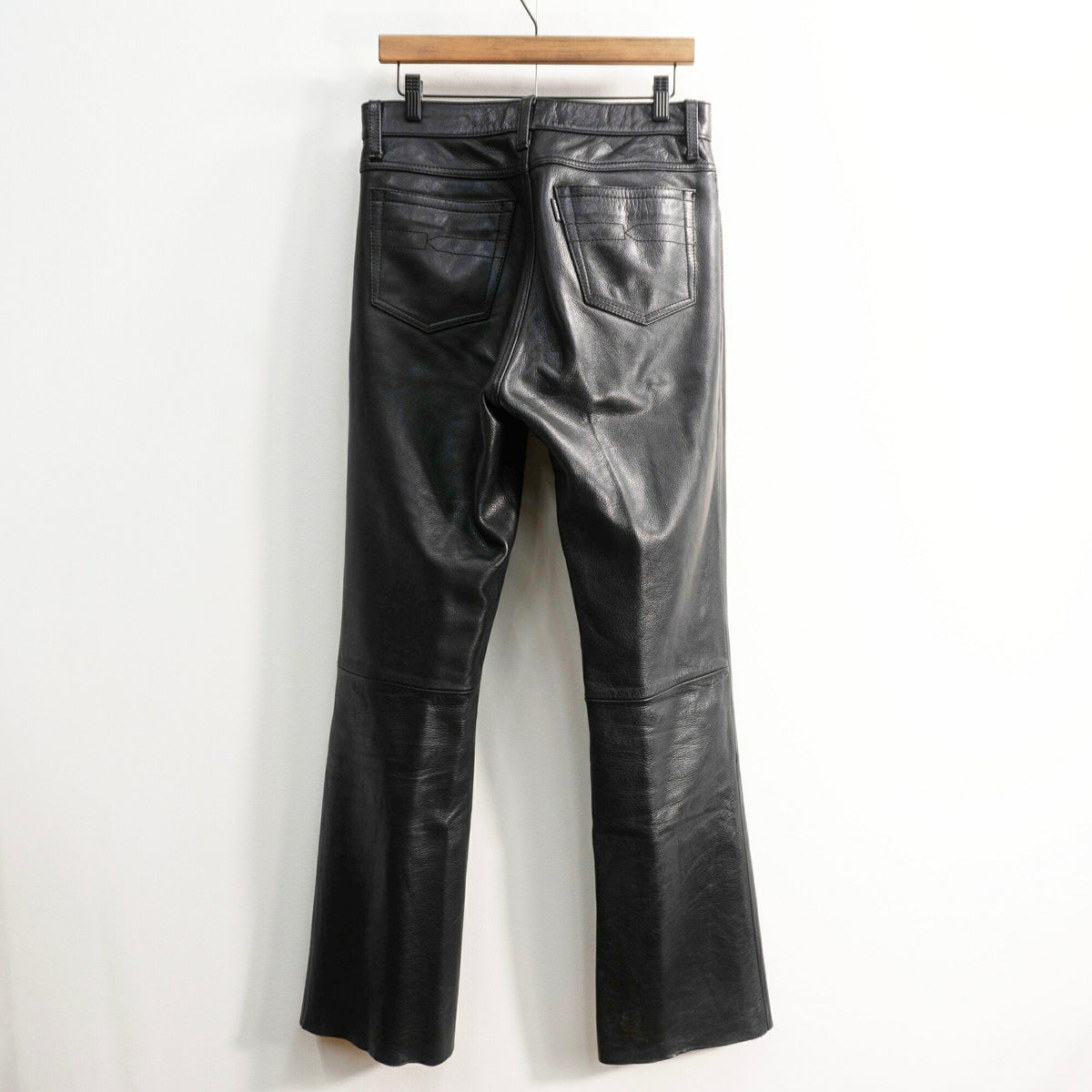 KADOYA Black Thick Cowhide Leather Pants Size 33