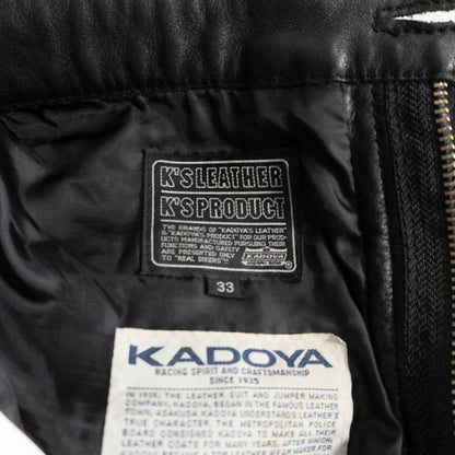 KADOYA Black Thick Cowhide Leather Pants Size 33