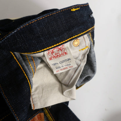 EVISU LOT.2001 Dark Wash Multi Pocket Jeans Size 32×35