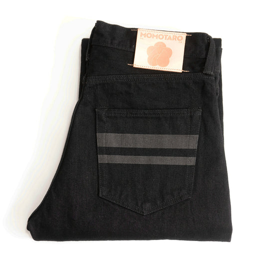 MOMOTARO JEANS #100 Classic Straight Black Denim Size 33