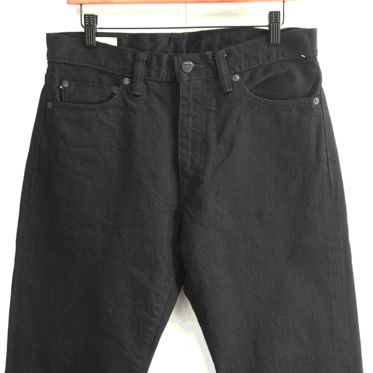 MOMOTARO JEANS #100 Classic Straight Black Denim Size 33