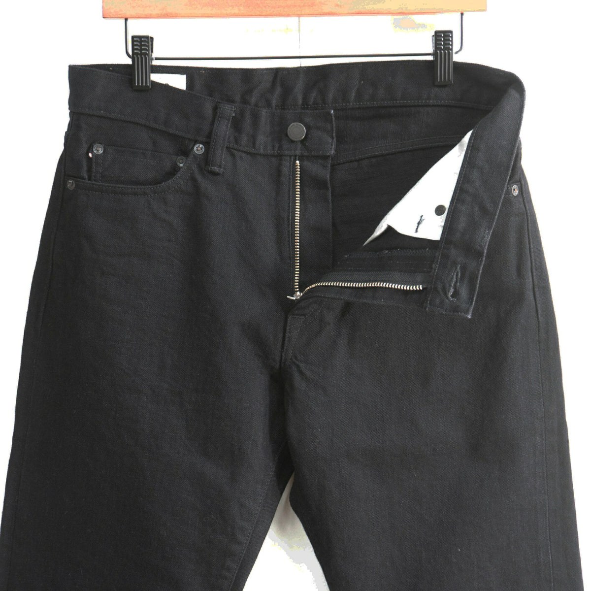 MOMOTARO JEANS #100 Classic Straight Black Denim Size 33