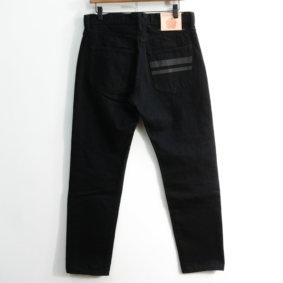 MOMOTARO JEANS #100 Classic Straight Black Denim Size 33
