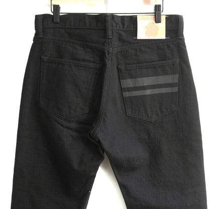MOMOTARO JEANS #100 Classic Straight Black Denim Size 33