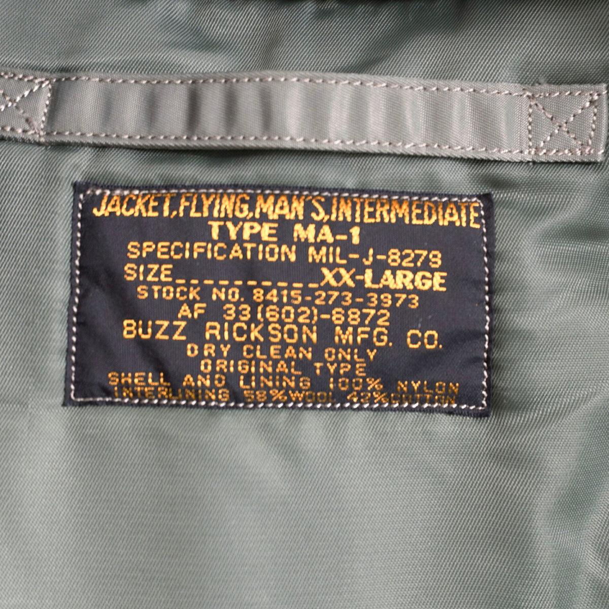 BUZZ RICKSON MA-1 Bomber Jacket Size XXL