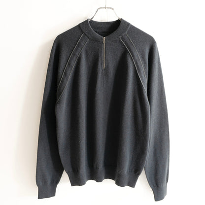HERMES Cashmere Half-Zip Pullover Sweater
