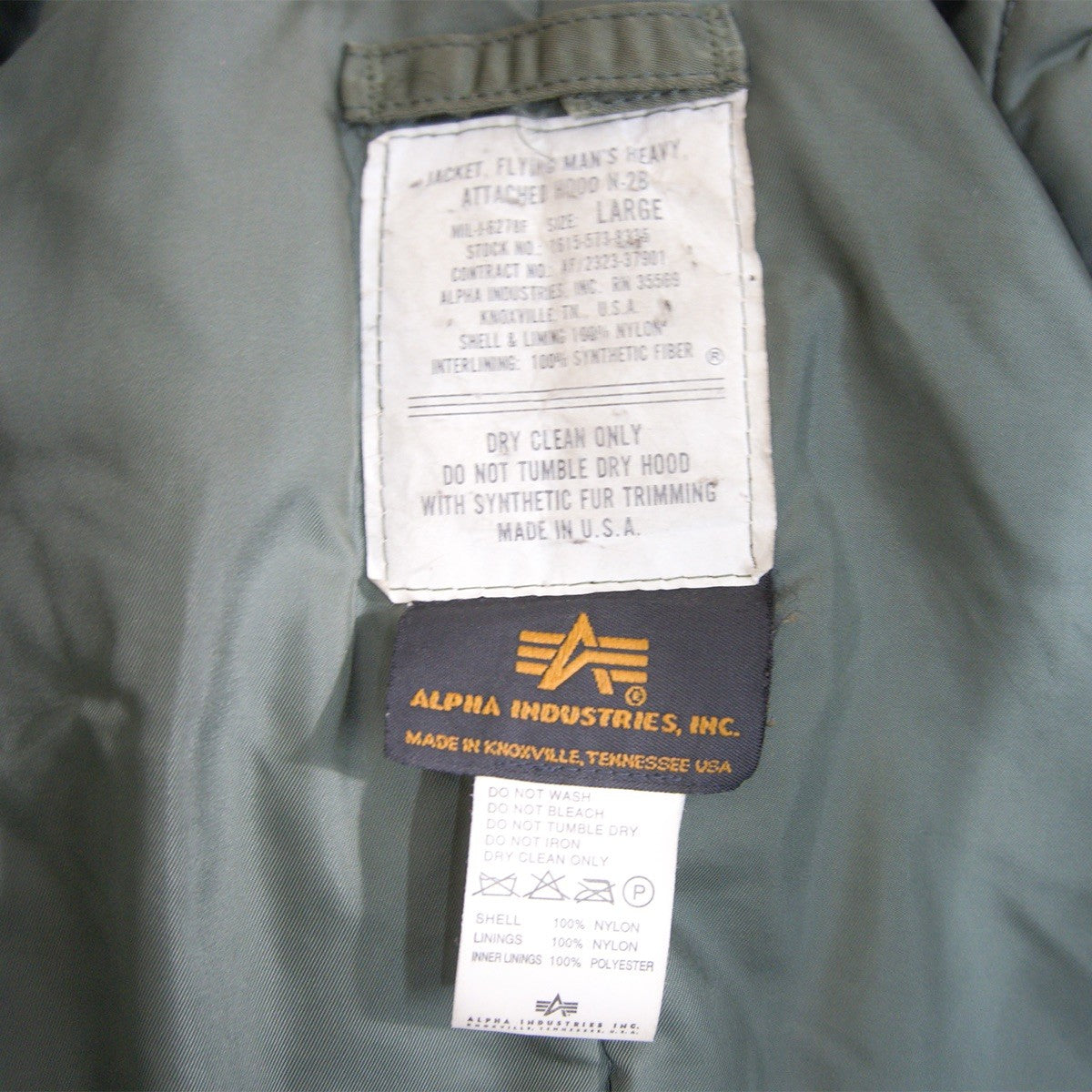 ALPHA INDUSTRIES 90s N-2B Nylon Flight Jacket Size L
