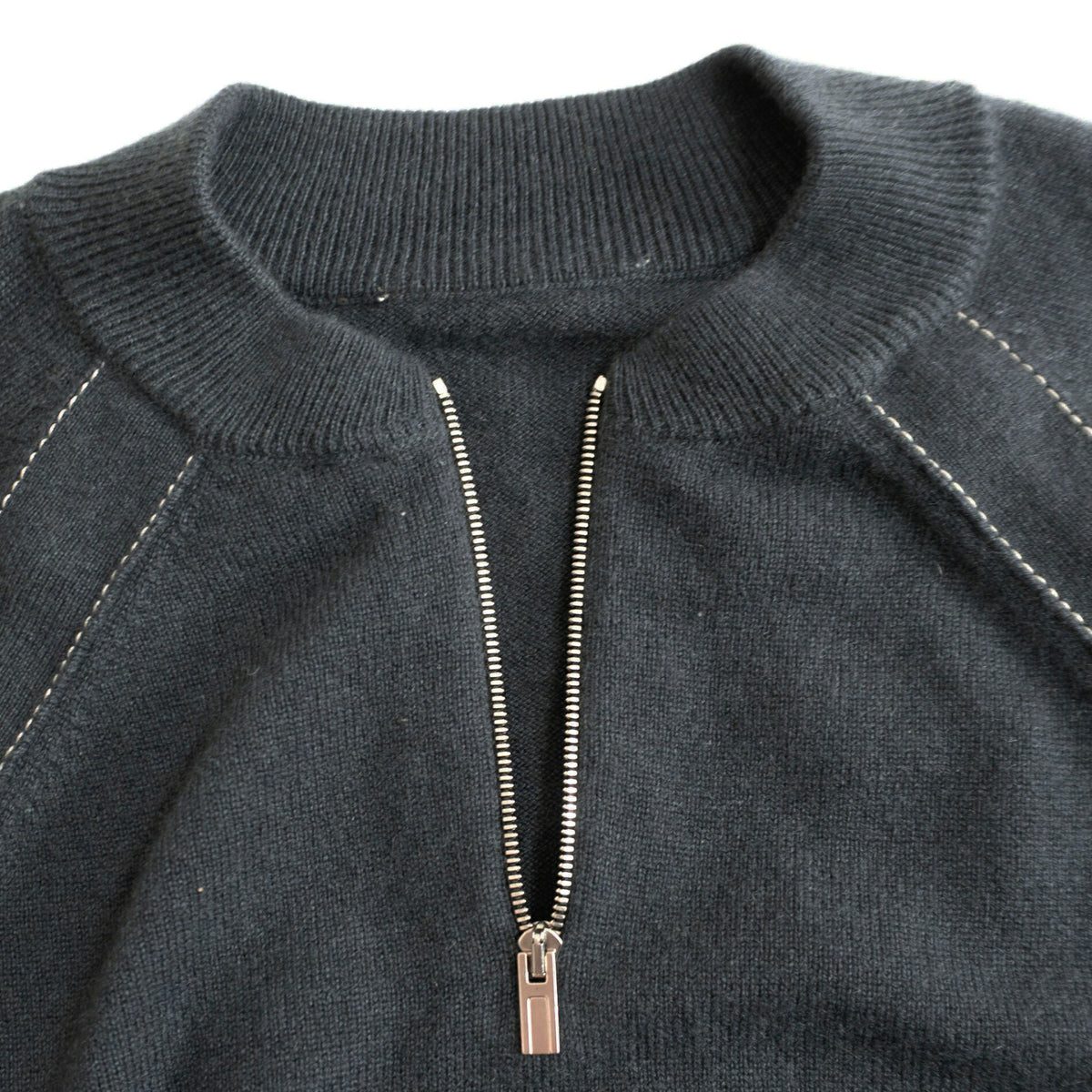 HERMES Cashmere Half-Zip Pullover Sweater