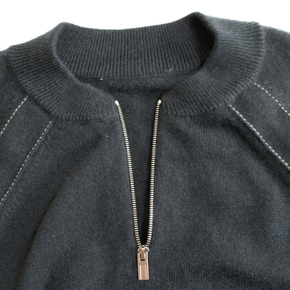 HERMES Cashmere Half-Zip Pullover Sweater