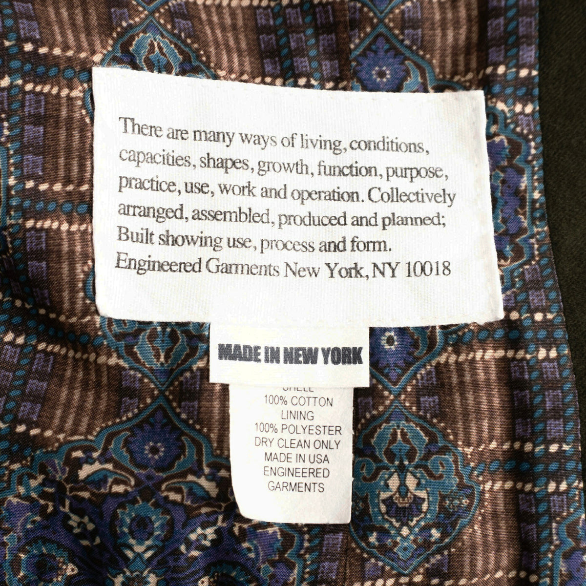 Engineered Garments Andover Cotton Jacket Olive Size M