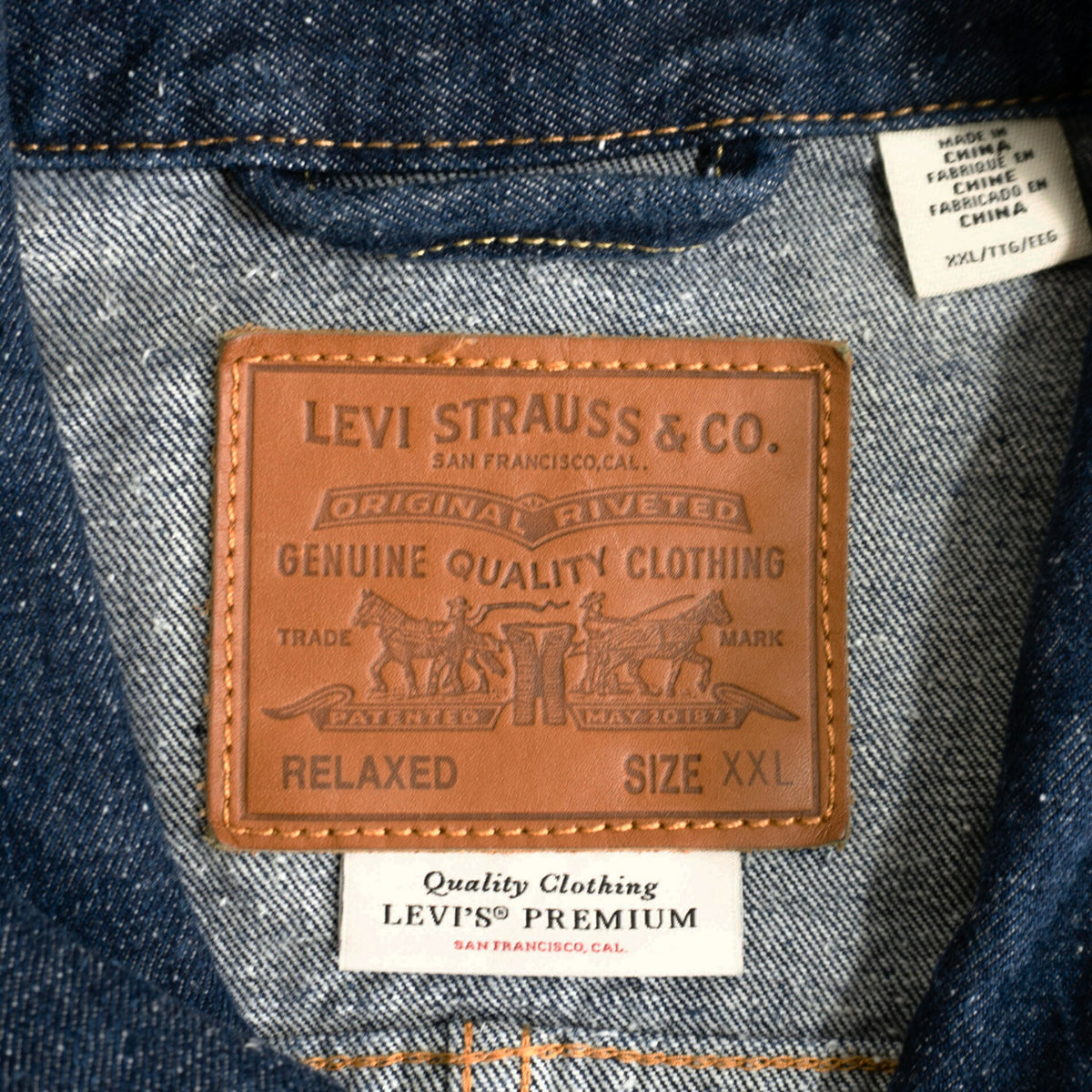 LEVI'S PREMIUM Type I Trucker Denim Jacket T-Back Size XXL