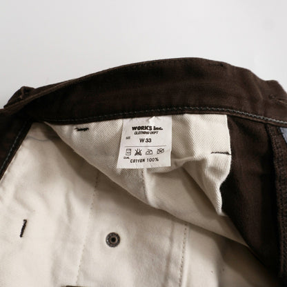 IRON HEART Brown Heavy Chino Work Pants Size W33