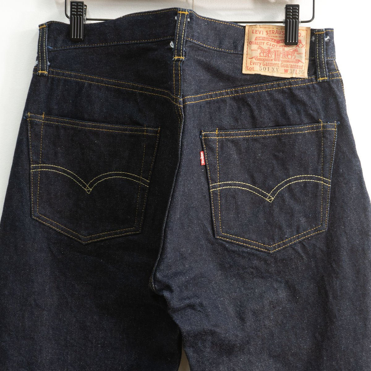 wsm x LEVI'S 501XX Big E Valencia USA Raw Denim Jeans Size 31×36