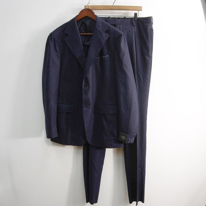 TITO ALLEGRETTO Navy Wool Stripe Suit Set Jacket